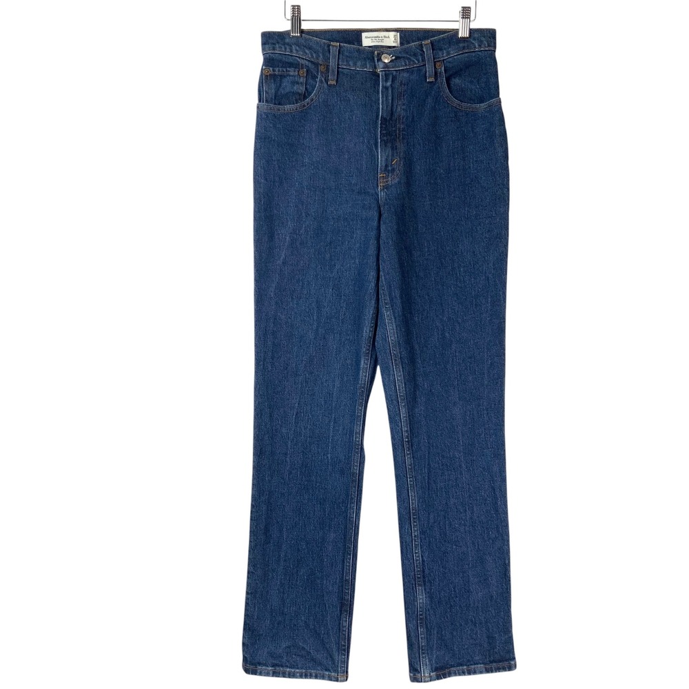 Abercrombie & Fitch The 90s Straight Blue Jeans 27/4R Zip Ultra High Rise Denim